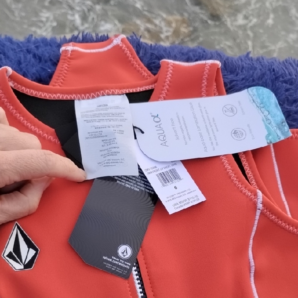 Volcom Womens Modulator 1mm Front Zip Short John - Burnt Orange, NWT, Size 6 - Picture 5 of 8